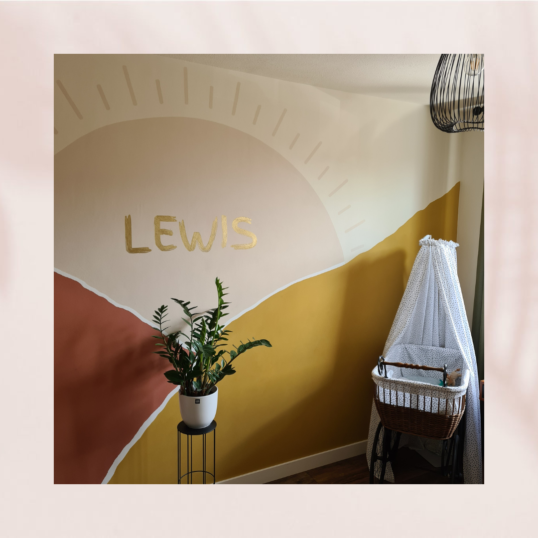 Muurschildering babykamer jongen. Jongenskamer